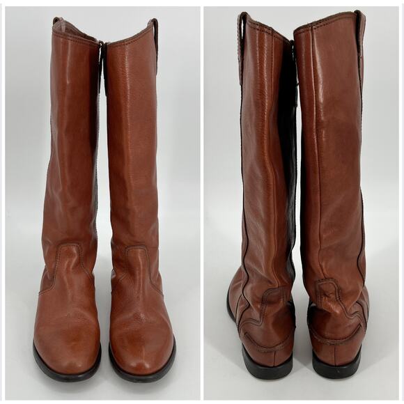 Madewell 1937 Footwear The Archive Riding Boot Size 6 Cognac Brown Leather Italy - Picture 2 of 9